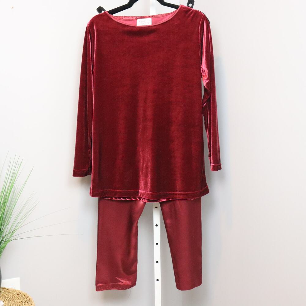 Vintage California Dynasty Velvet Satin Lounge/Pajama set Size S